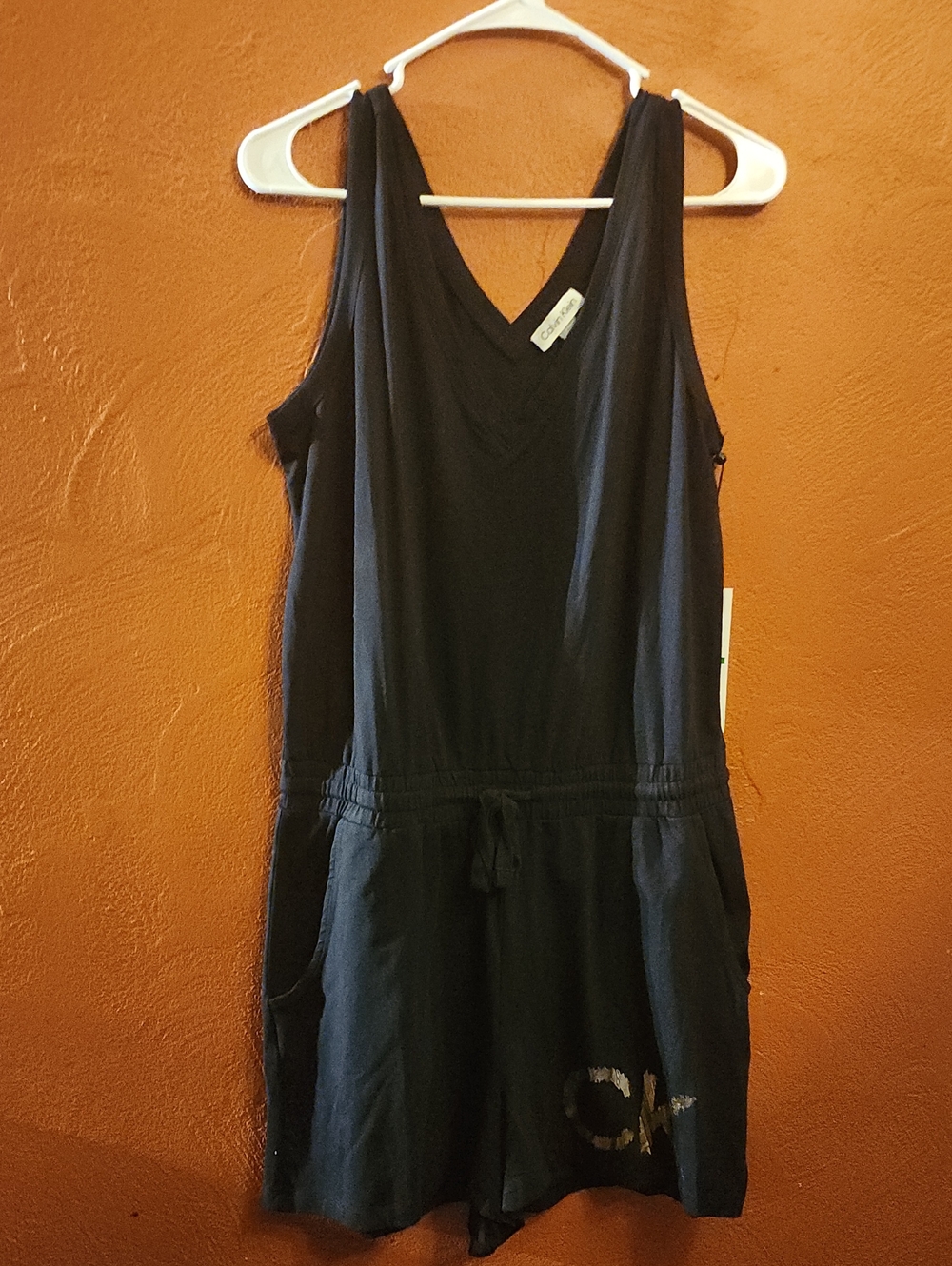 Women's Calvin Klein Black Sleeveless V-Neck Romper NWT